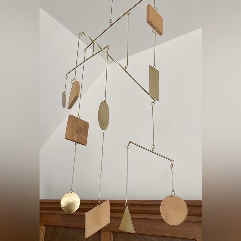 Crate&Barrel Gold and Tan Geometric Mobile